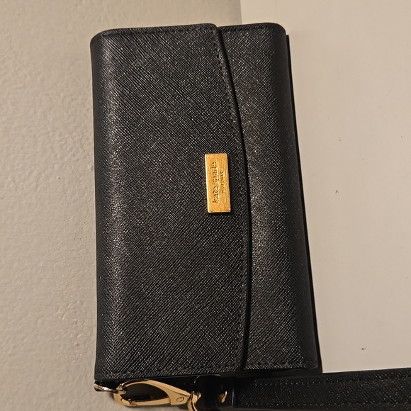 Kate Spade Black Saffiano Clutch with Gold Accent - Picture 2 of 8